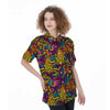 Hippie Flame Psychedelic Trippy Women's Short Sleeve Shirts-grizzshop