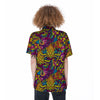 Hippie Flame Psychedelic Trippy Women's Short Sleeve Shirts-grizzshop