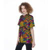 Hippie Flame Psychedelic Trippy Women's Short Sleeve Shirts-grizzshop