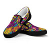 Hippie Flame Psychedelic Trippy Women's Slip On Sneakers-grizzshop