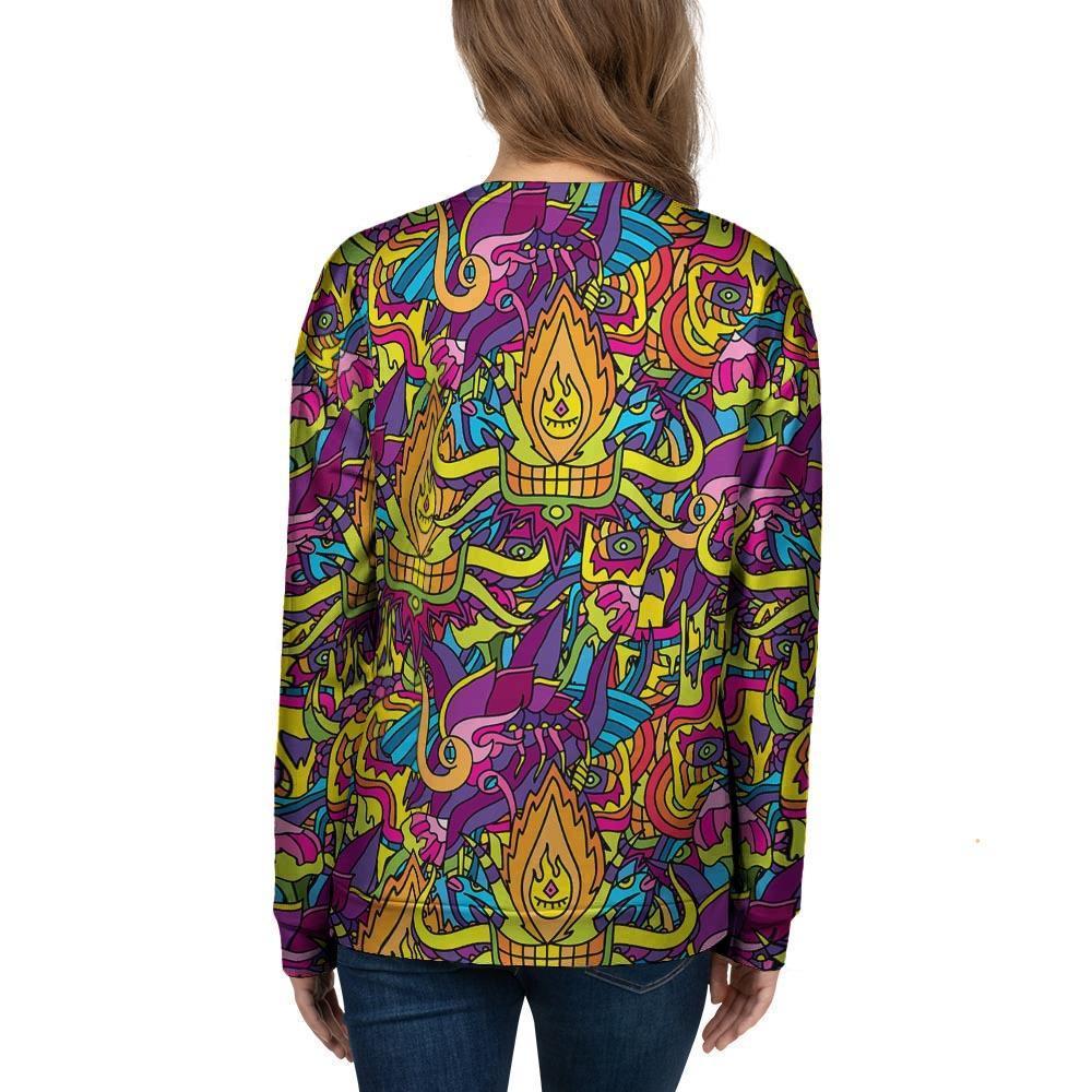 Hippie Flame Psychedelic Trippy Women's Sweatshirt-grizzshop