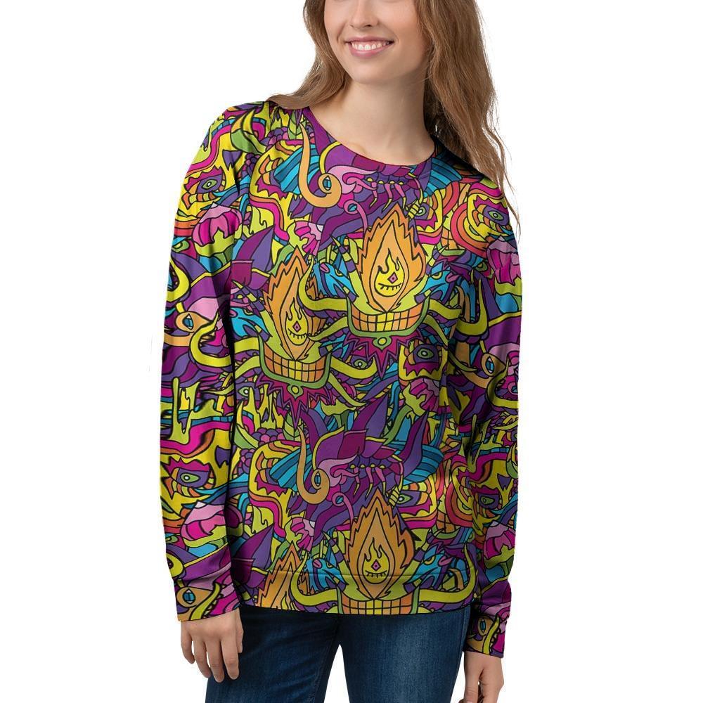 Hippie Flame Psychedelic Trippy Women's Sweatshirt-grizzshop