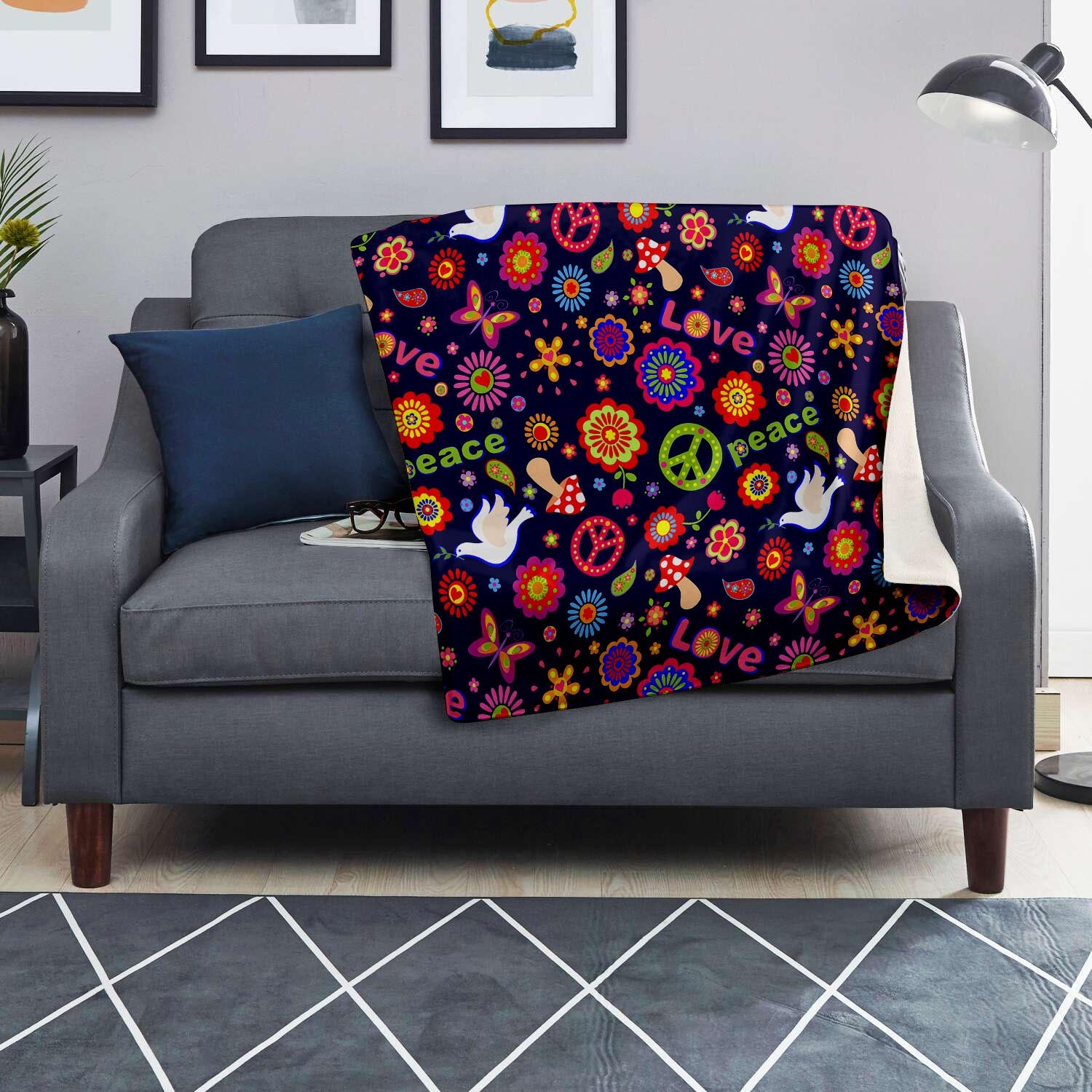 Hippie Floral Blanket-grizzshop