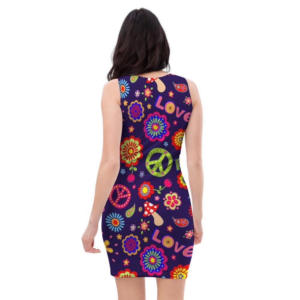 Hippie Floral Bodycon Dress-grizzshop