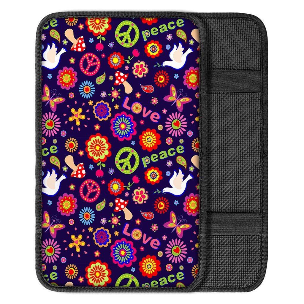 Hippie Floral Car Console Cover-grizzshop