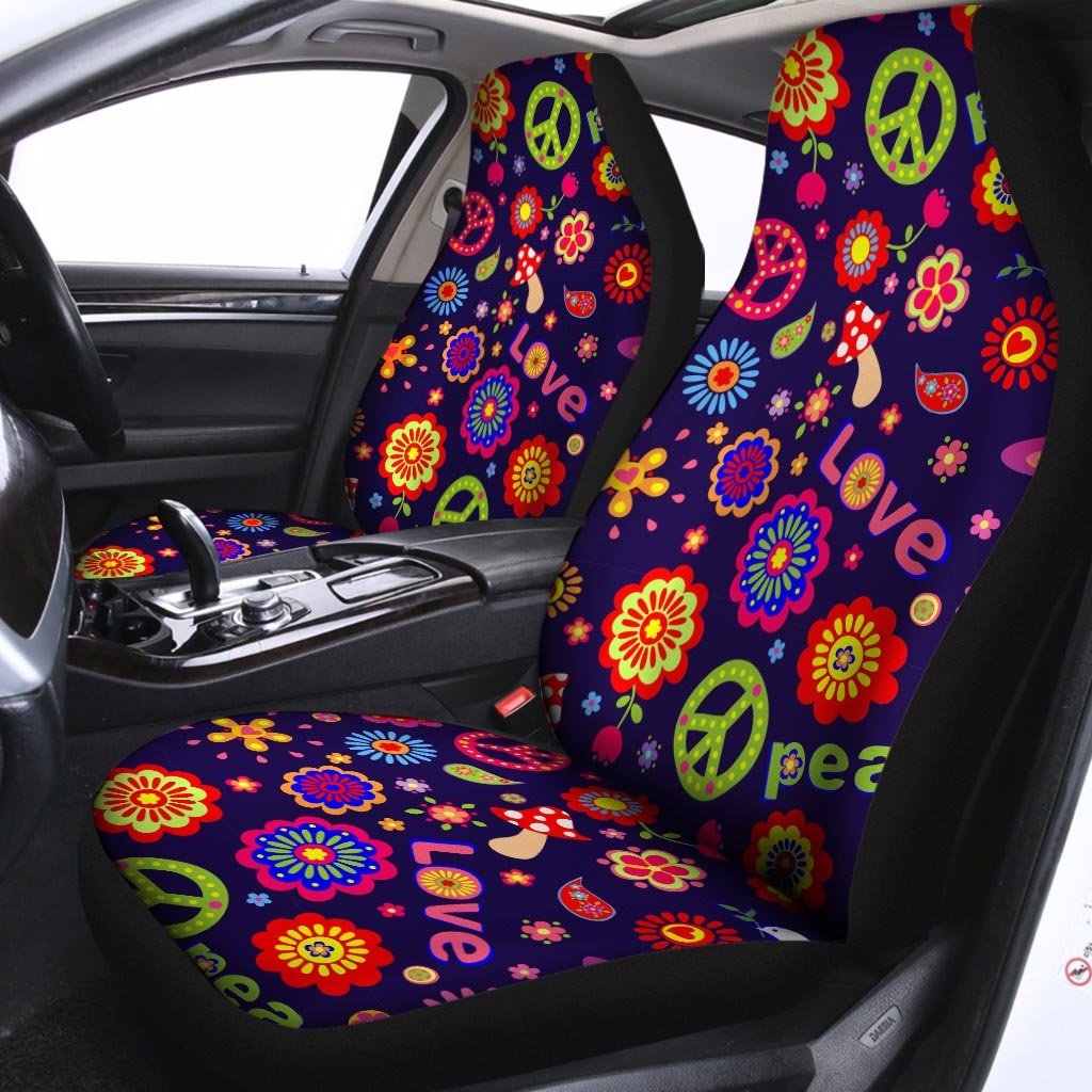 Hippie Floral Car Seat Covers-grizzshop