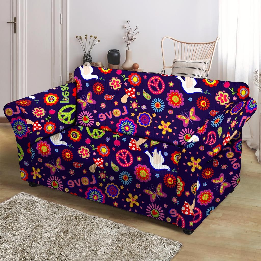 Hippie Floral Loveseat Cover-grizzshop