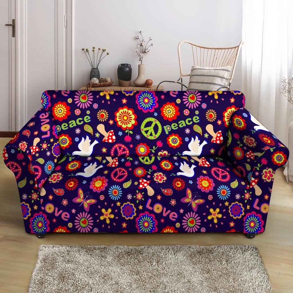 Hippie Floral Loveseat Cover-grizzshop