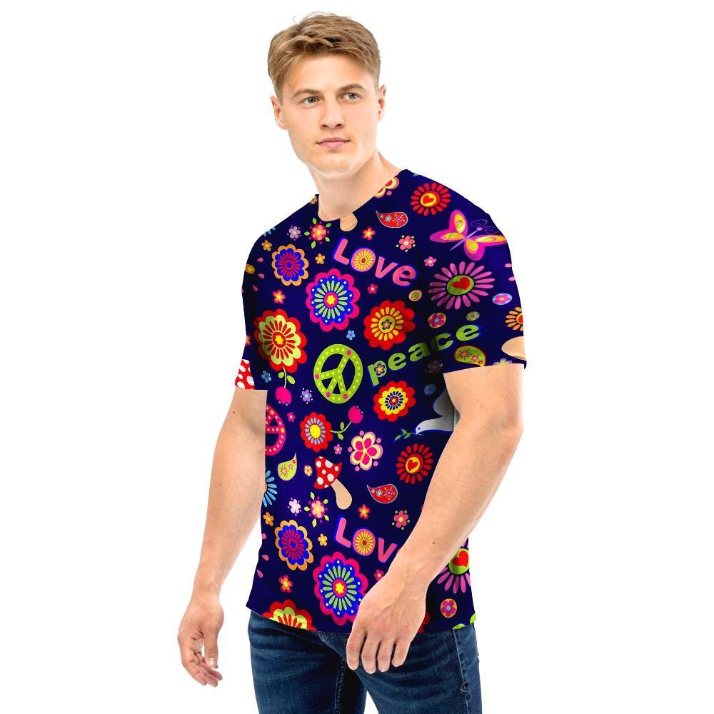 Hippie Floral Men T Shirt-grizzshop