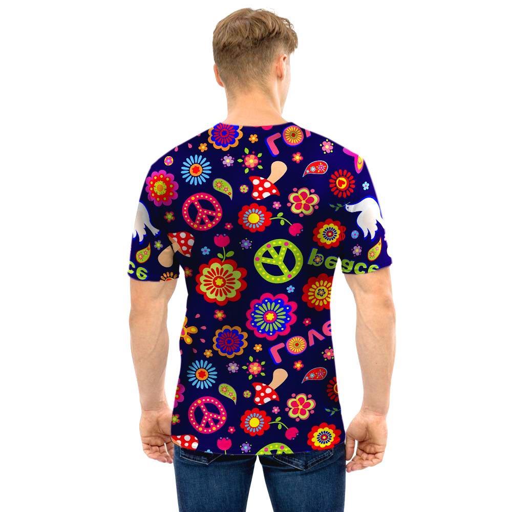 Hippie Floral Men T Shirt-grizzshop