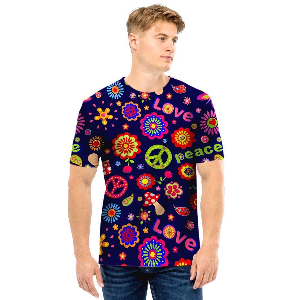 Hippie Floral Men T Shirt-grizzshop