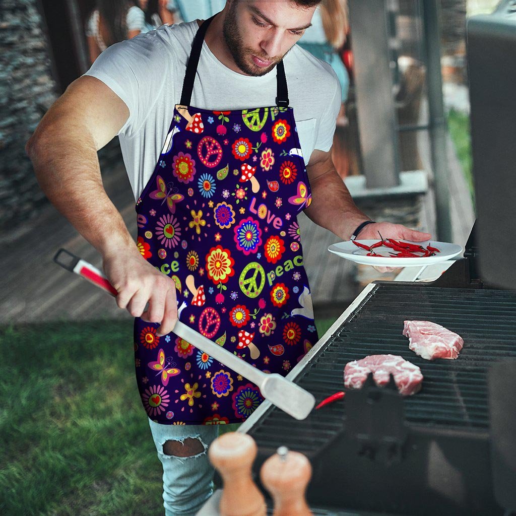 Hippie Floral Men's Apron-grizzshop