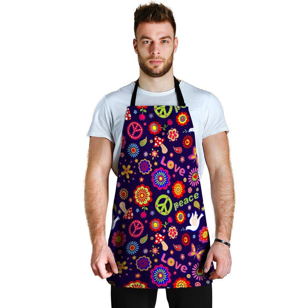 Hippie Floral Men's Apron-grizzshop