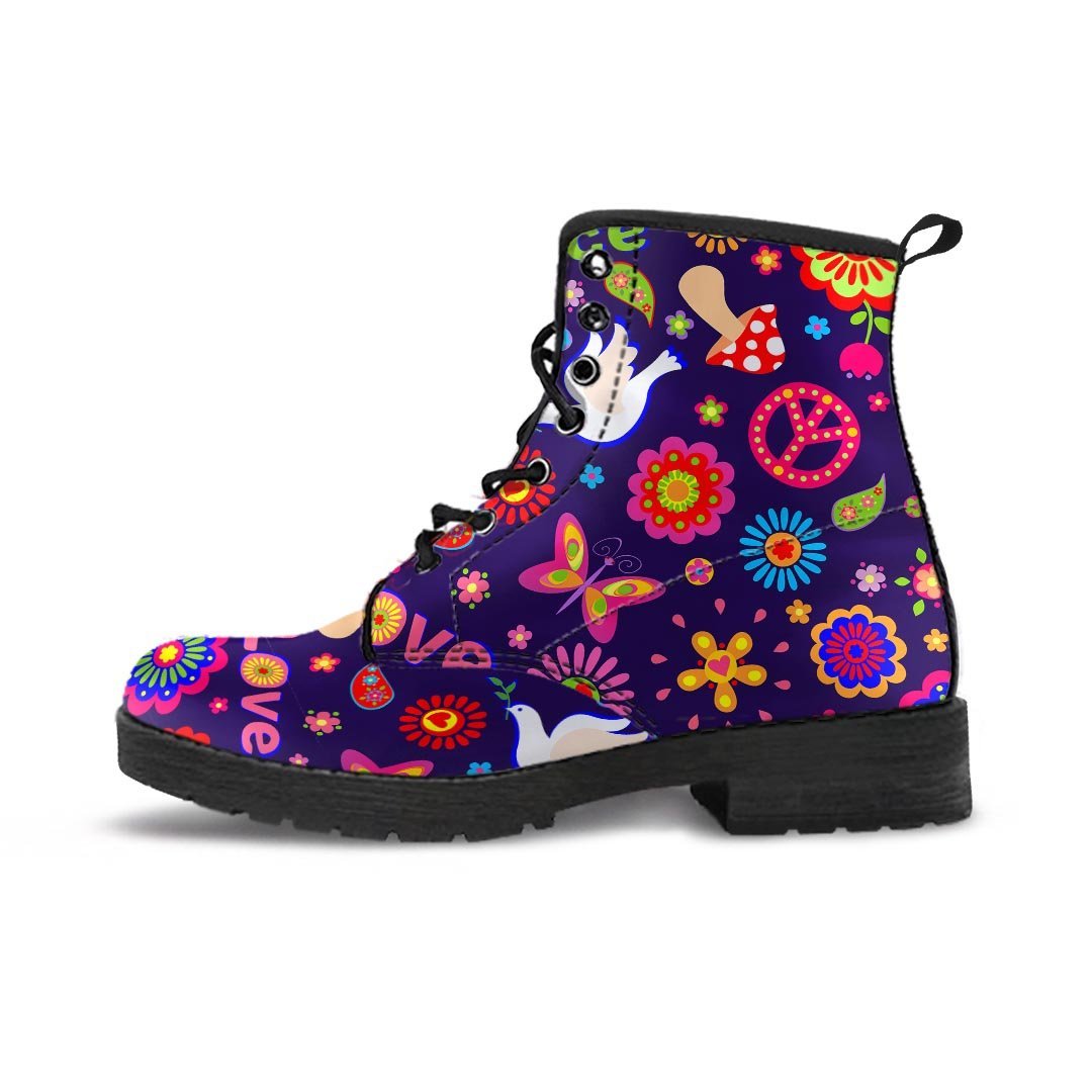 Hippie Floral Men's Boots-grizzshop