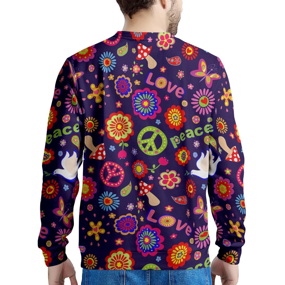 Hippie Floral Men's Sweatshirt-grizzshop