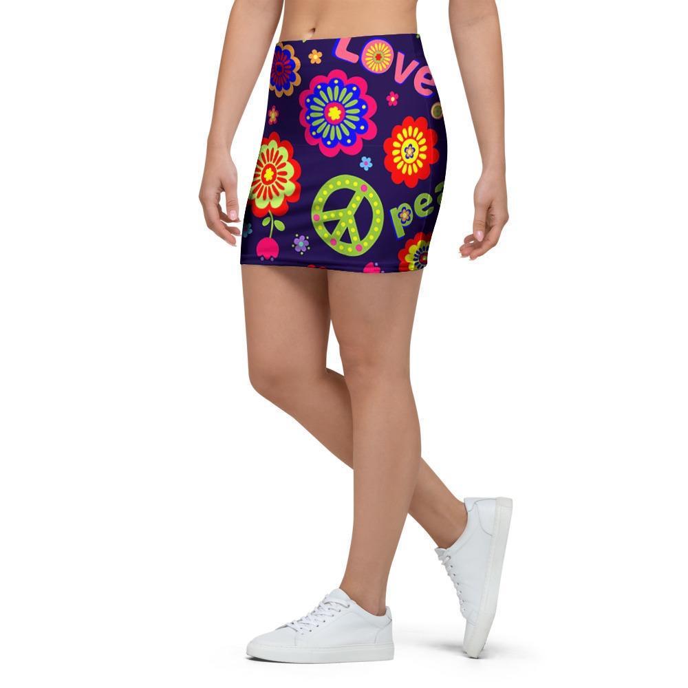 Hippie Floral Mini Skirt-grizzshop