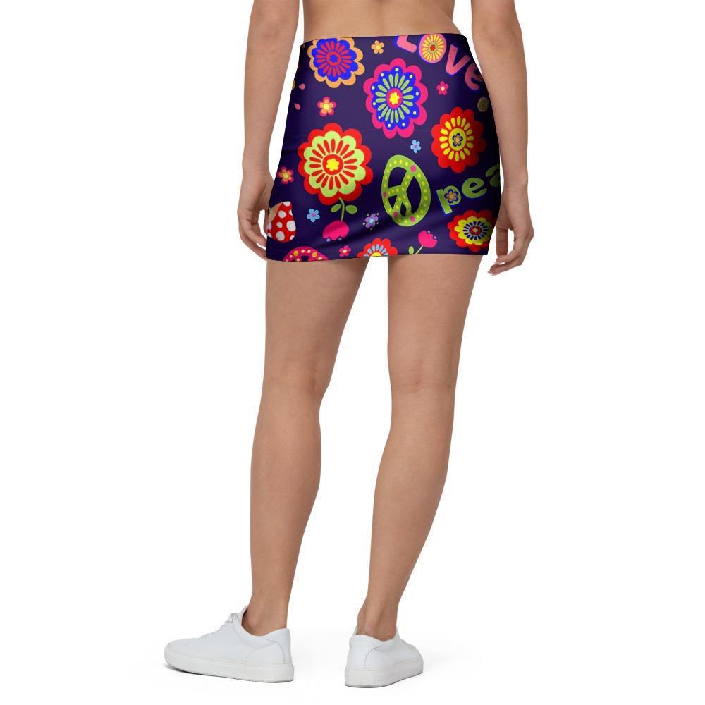 Hippie Floral Mini Skirt-grizzshop