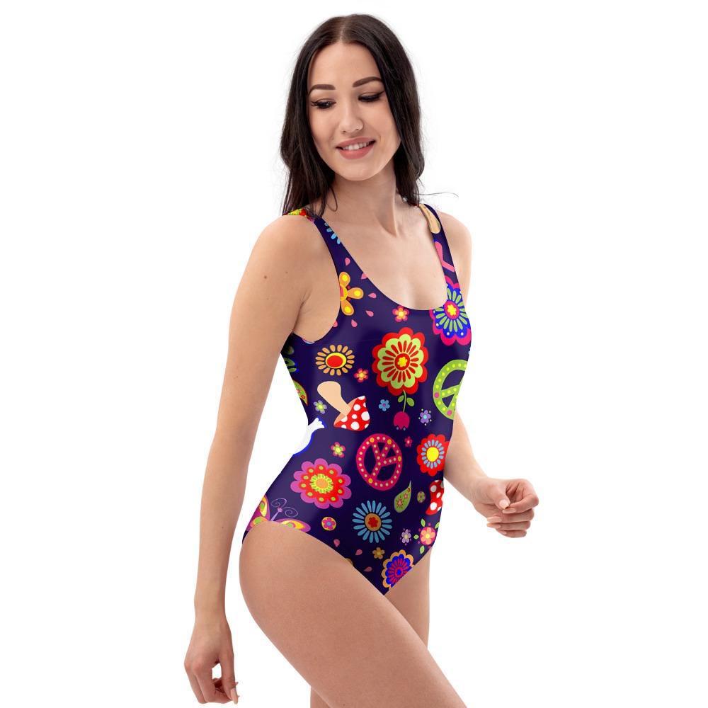 Hippie Floral One Piece Swimsuite-grizzshop