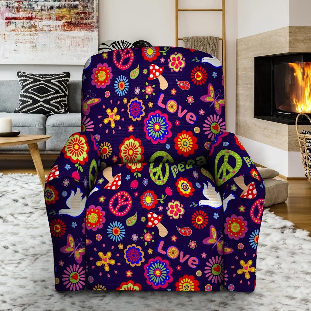 Hippie Floral Recliner Cover-grizzshop