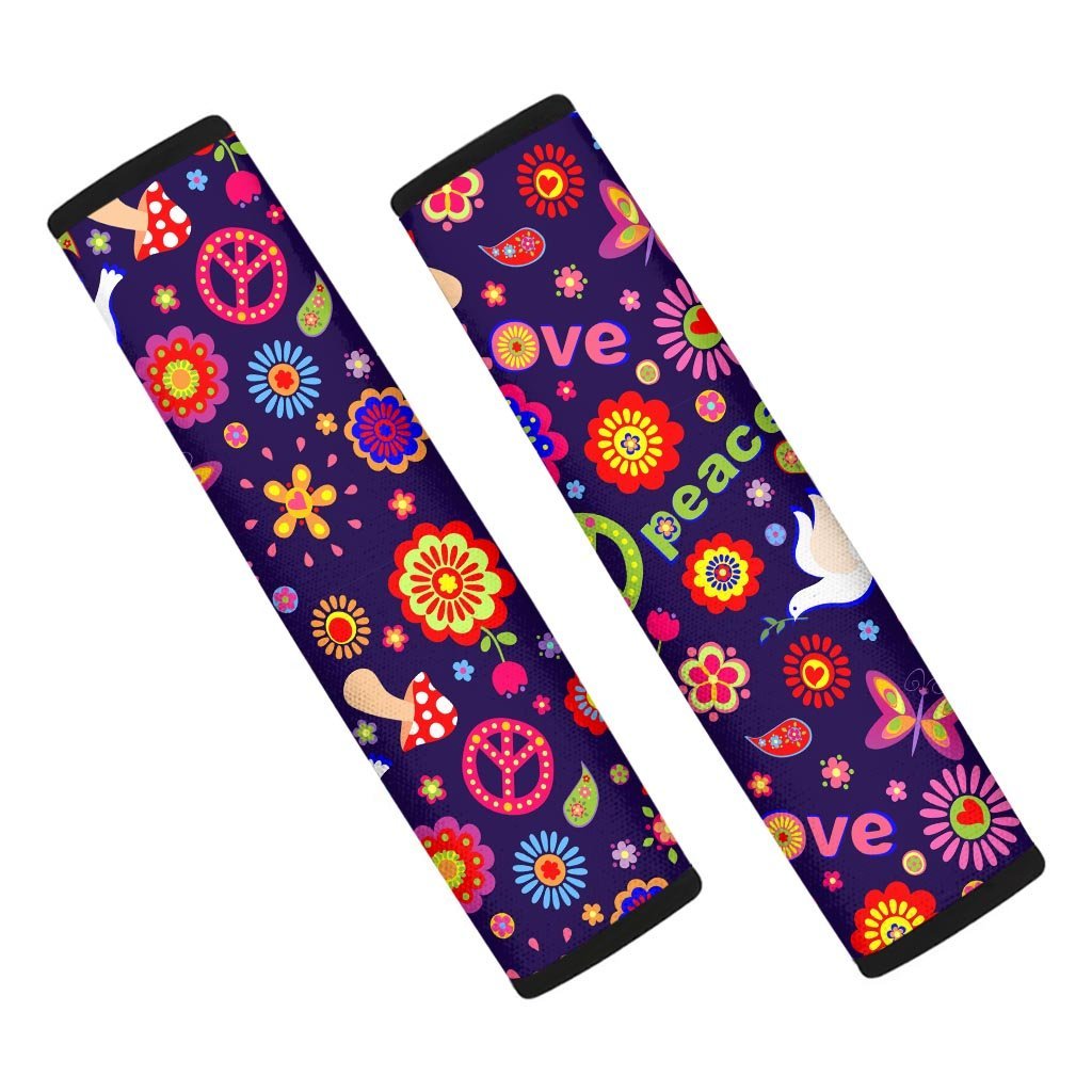 Hippie Floral Seat Belt Cover-grizzshop