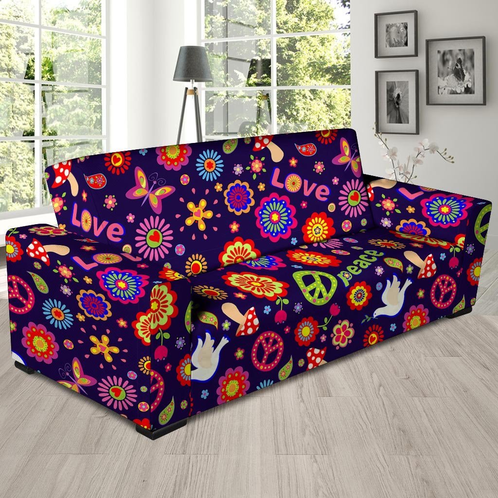 Hippie Floral Sofa Cover-grizzshop