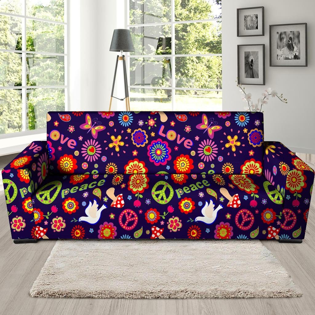 Hippie Floral Sofa Cover-grizzshop