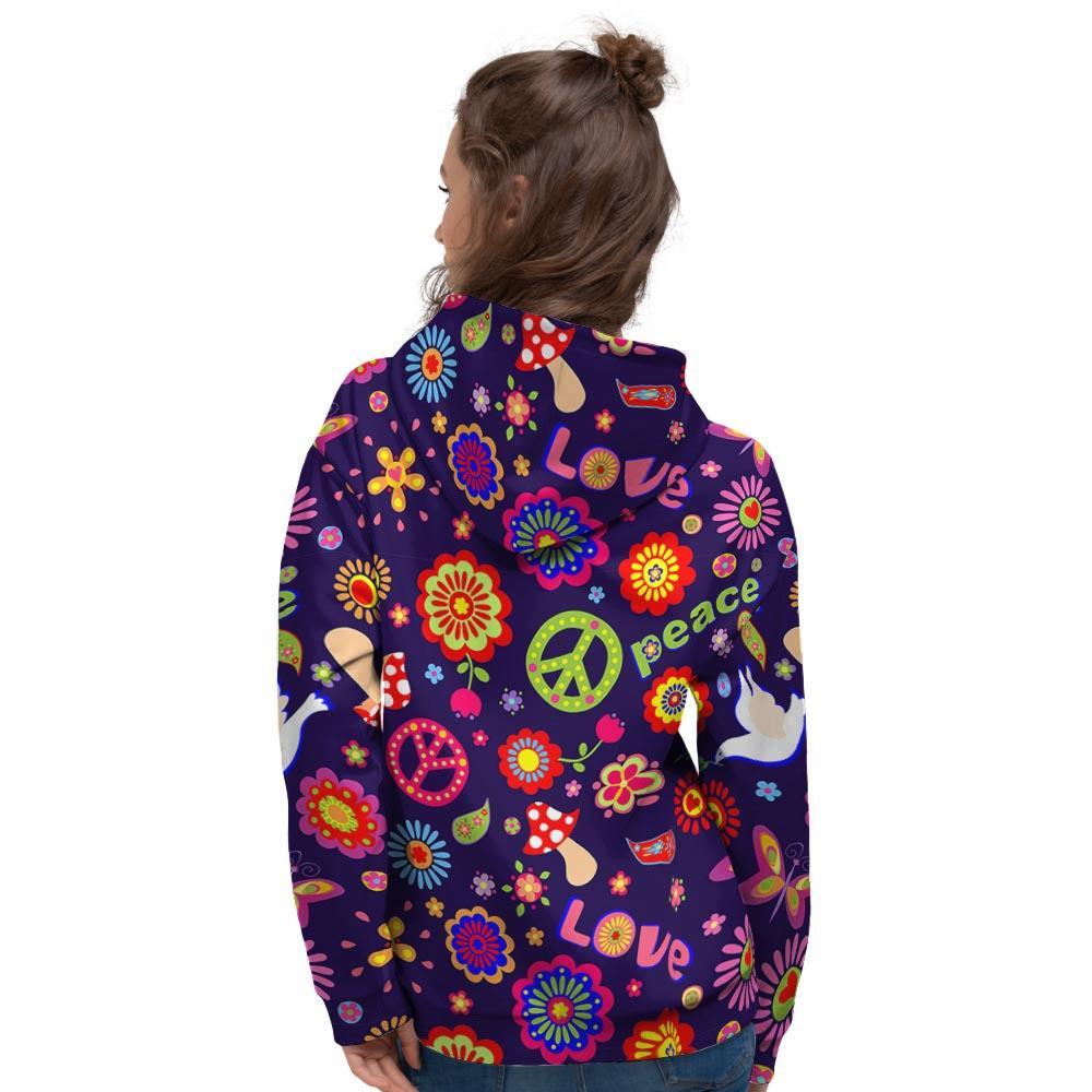 Hippie Floral Women's Hoodie-grizzshop