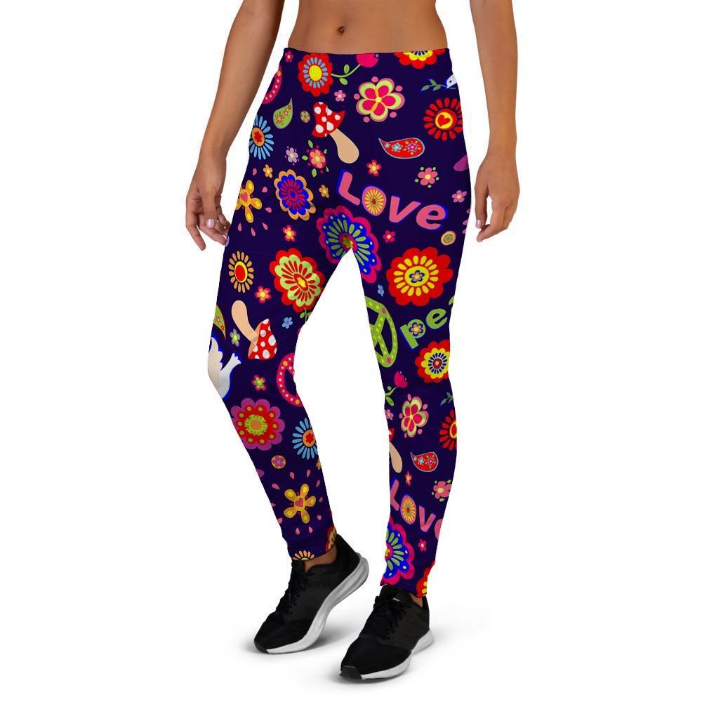 Hippie Floral Women's Joggers-grizzshop