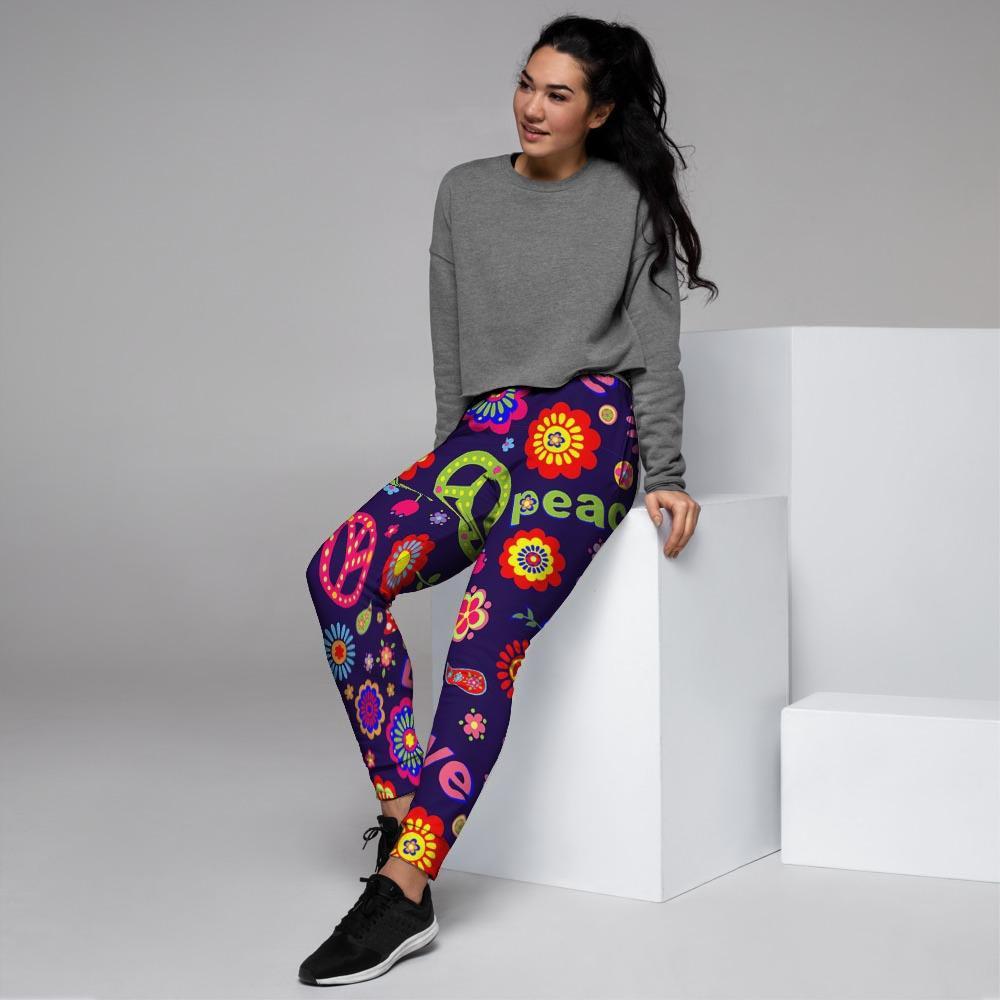 Hippie Floral Women's Joggers-grizzshop