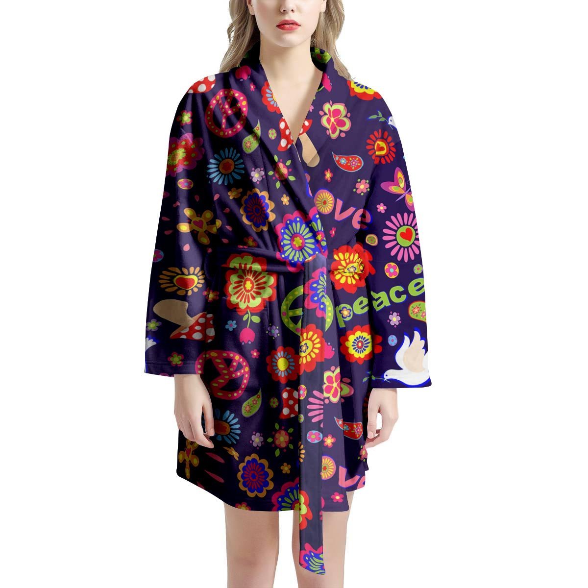 Hippie Floral Women's Robe-grizzshop