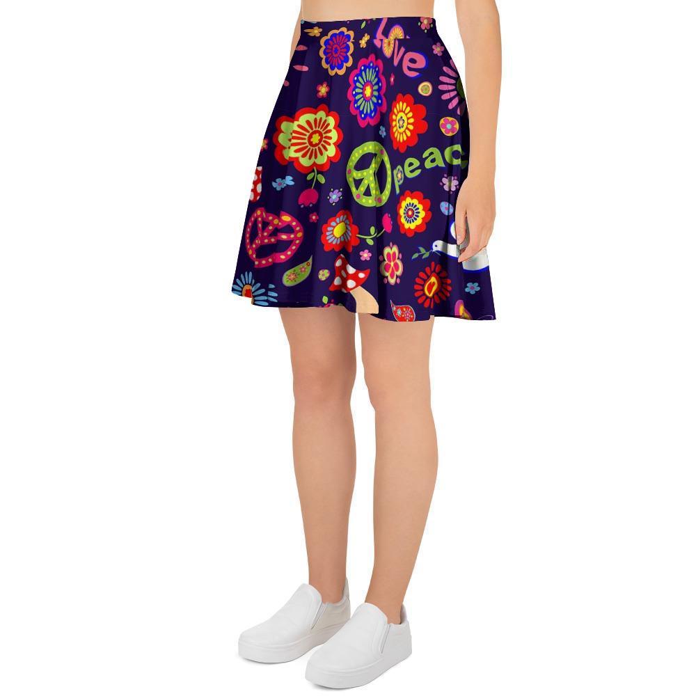 Hippie Floral Women's Skirt-grizzshop