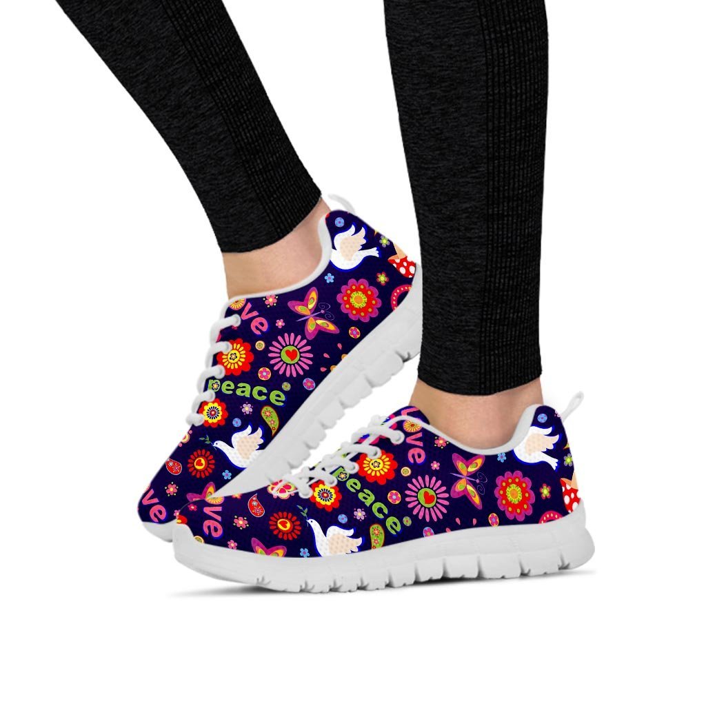 Hippie Floral Women's Sneakers-grizzshop