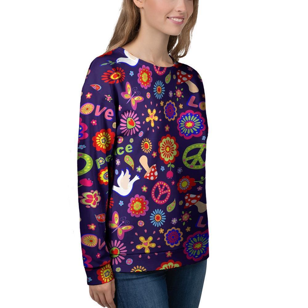 Hippie Floral Women's Sweatshirt-grizzshop