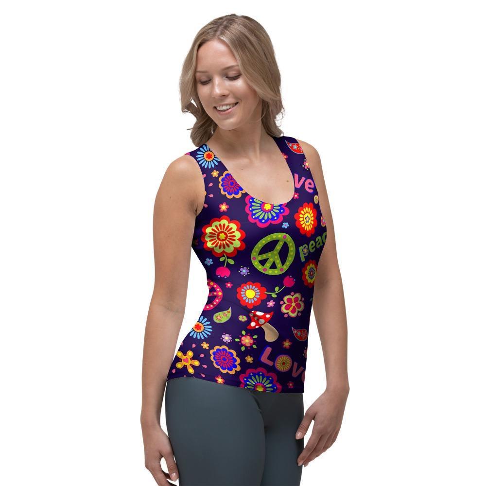 Hippie Floral Women's Tank Top-grizzshop