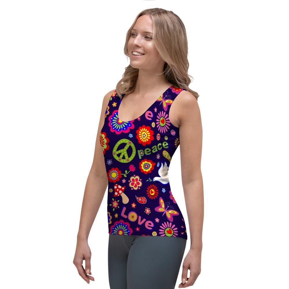 Hippie Floral Women's Tank Top-grizzshop