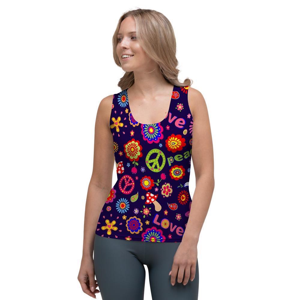 Hippie Floral Women's Tank Top-grizzshop
