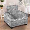 Hippie Graffiti Monochrome Print Pattern Armchair Slipcover-grizzshop