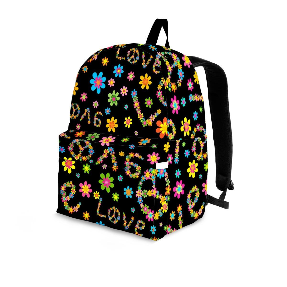 Hippie Love Floral Backpack-grizzshop