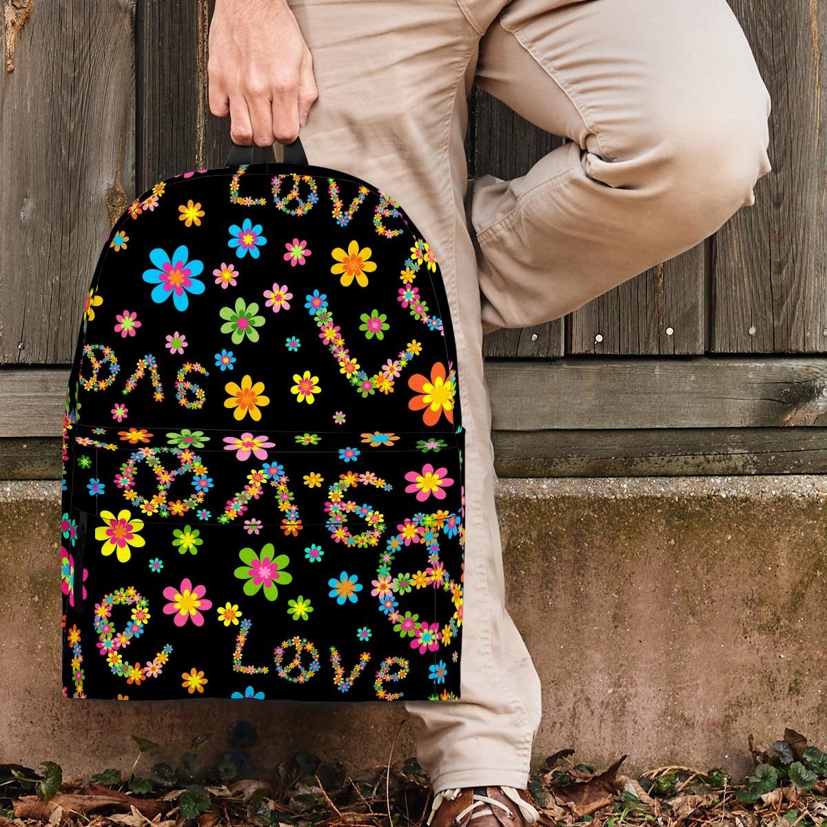 Hippie Love Floral Backpack-grizzshop