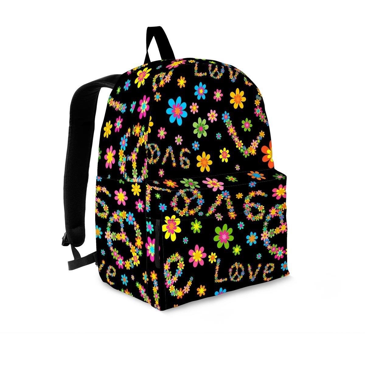 Hippie Love Floral Backpack-grizzshop