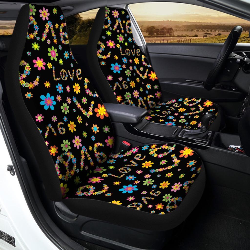 Hippie Love Floral Car Seat Covers-grizzshop