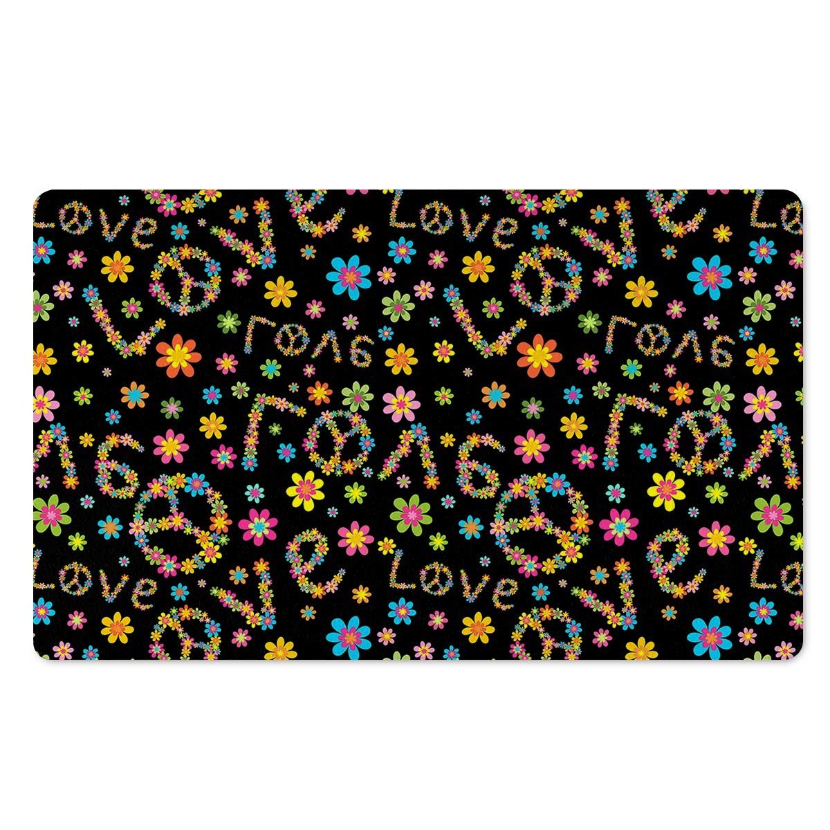 Hippie Love Floral Door Mat-grizzshop