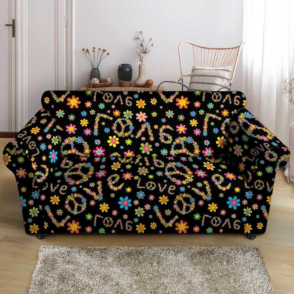 Hippie Love Floral Loveseat Cover-grizzshop