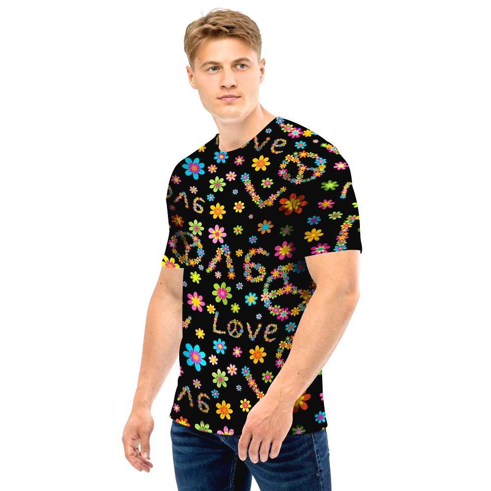 Hippie Love Floral Men T Shirt-grizzshop