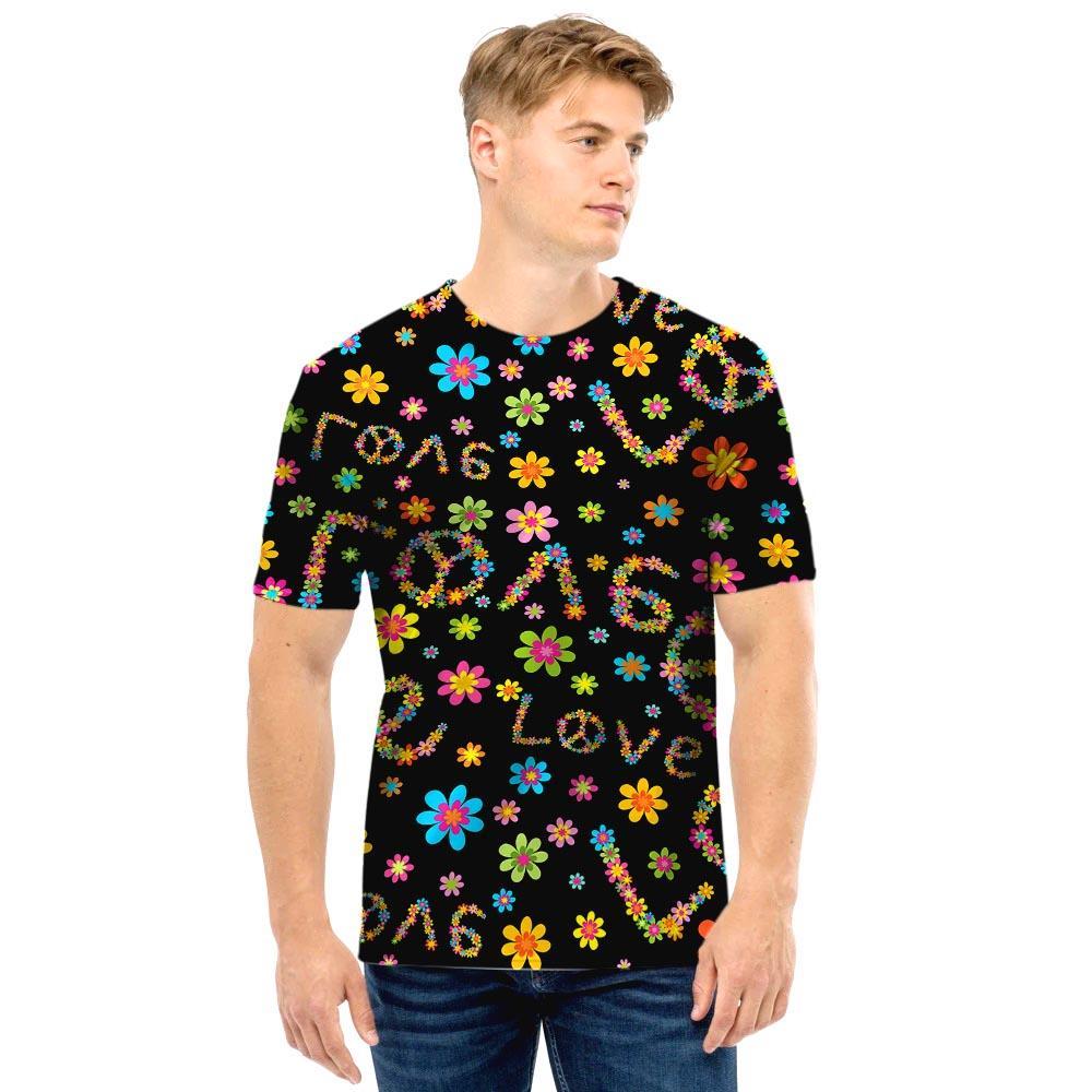 Hippie Love Floral Men T Shirt-grizzshop