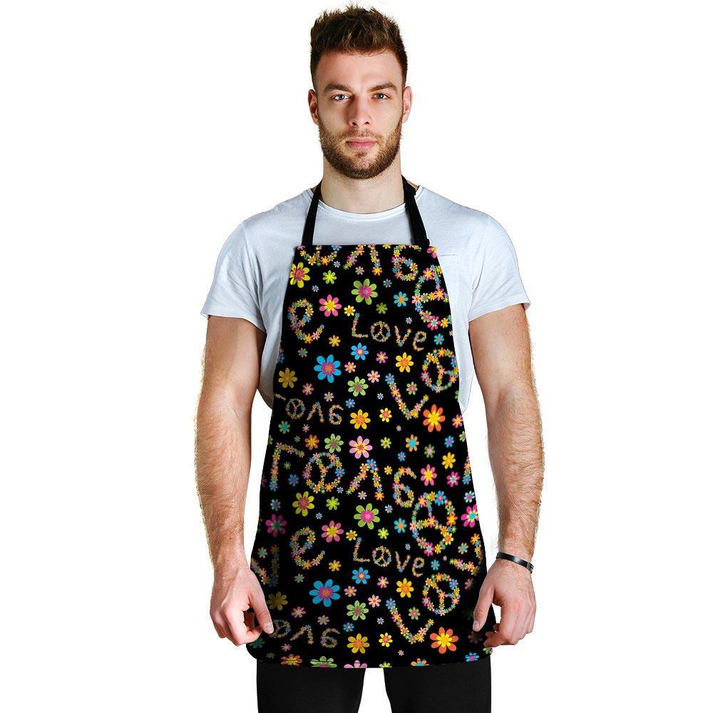 Hippie Love Floral Men's Apron-grizzshop