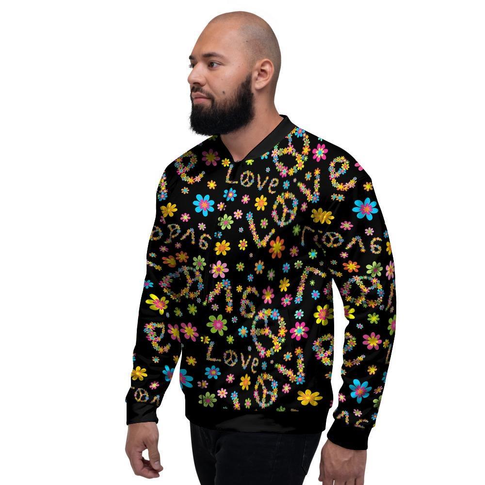 Hippie Love Floral Men's Bomber Jacket-grizzshop