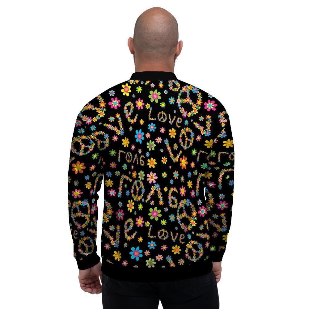 Hippie Love Floral Men's Bomber Jacket-grizzshop