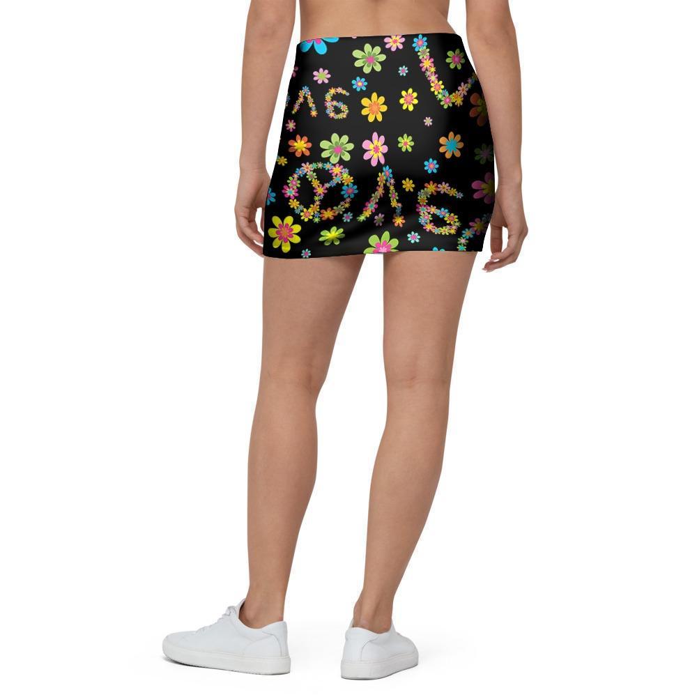 Hippie Love Floral Mini Skirt-grizzshop
