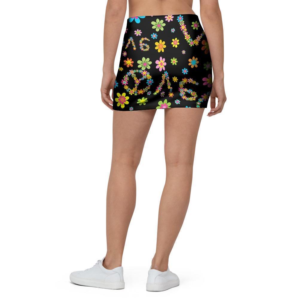 Hippie Love Floral Mini Skirt-grizzshop